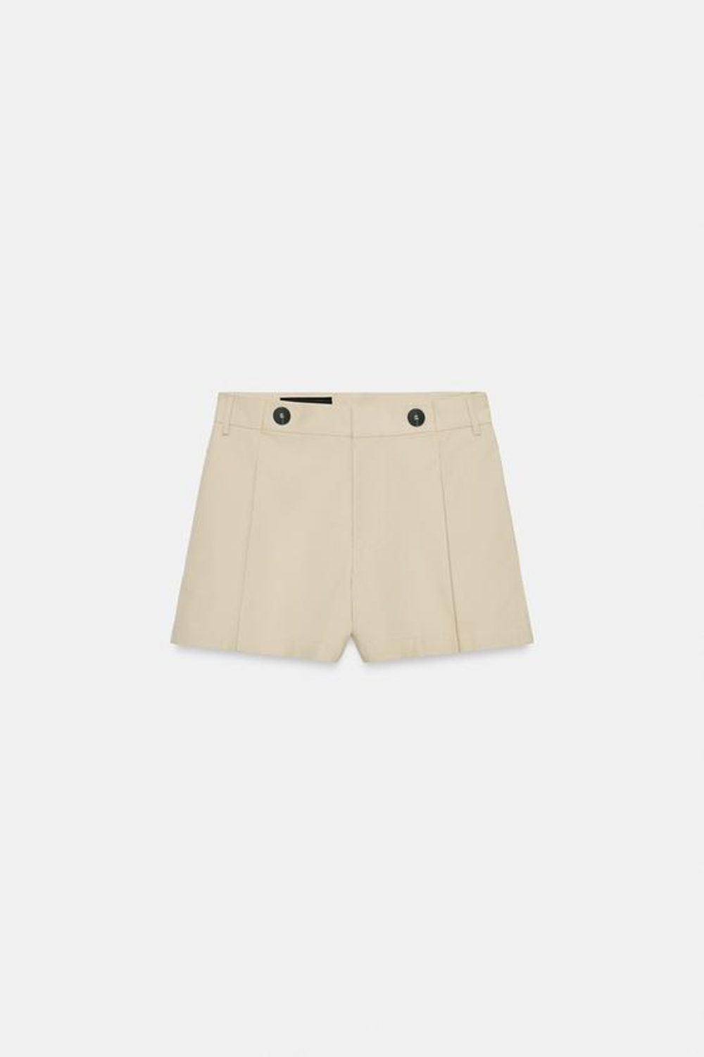 ZARA ШОРТЫ СО СКЛАДКАМИ И ПУГОВИЦАМИ, БЕЖЕВЫЙ