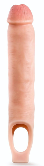 Телесная насадка-удлинитель 11.5 Inch Silicone Cock Sheath Penis Extender - 29,2 см. (Цвет: телесный)