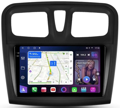 Магнитола для Renault Logan 2, Sandero 2 2014+ (рамка 9) - FarCar BM3051-9M-2K монитор 9.5" 2K QLED на Android 14, Быстрая, CarPlay, 4G SIM-слот