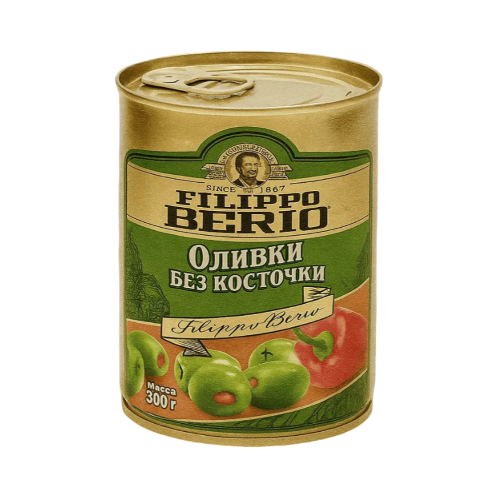 Оливки с перцем, 300 Г, FILIPPO BERIO