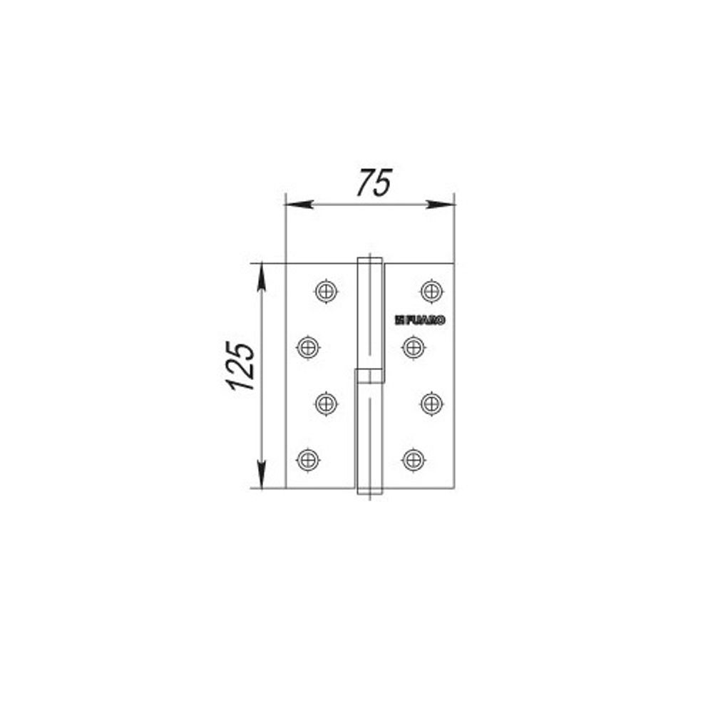 Петля дверная съемная FUARO 413-5 125х75х2,5 AC L медь левая /18205/ (1 шт)