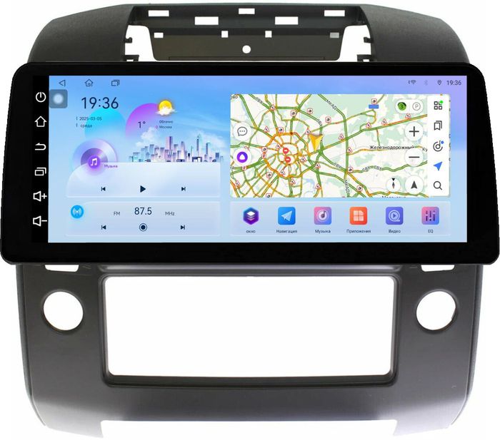 Магнитола для Nissan Navara D40 2004-2014 (кондиционер) - FarCar монитор 12.3" 2K QLED на Android 14, Быстрая, CarPlay, 4G SIM-слот