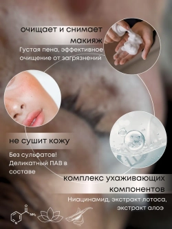 Пенка для умывания с ниацинамидом и экстрактом лотоса