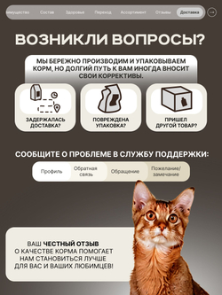 Корм сухой для взрослых кошек породы Сомалийская кошка, с лососем, 400 гр, QUATTRO
