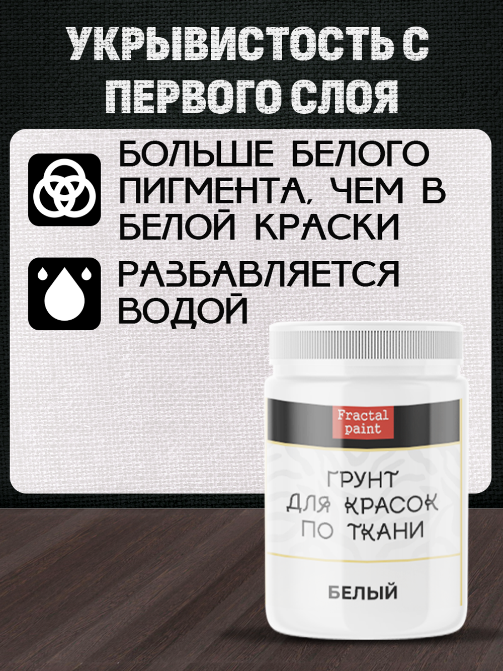 Комбо-набор для красок по ткани (грунт прозрачный,грунт белый,разбавитель) 3х100 мл