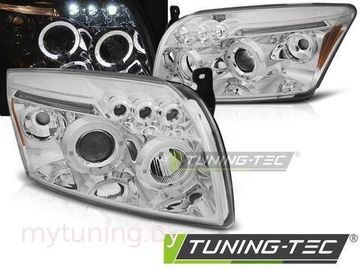 Передние фары Angel Eyes для Dodge Caliber (06-12) хромированные