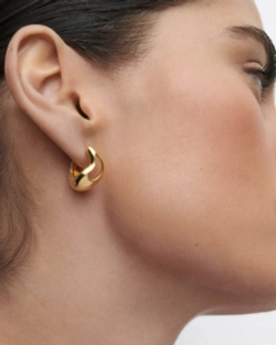 Серьги Tempo Hoops серебро 925 пробы покрытое золотом