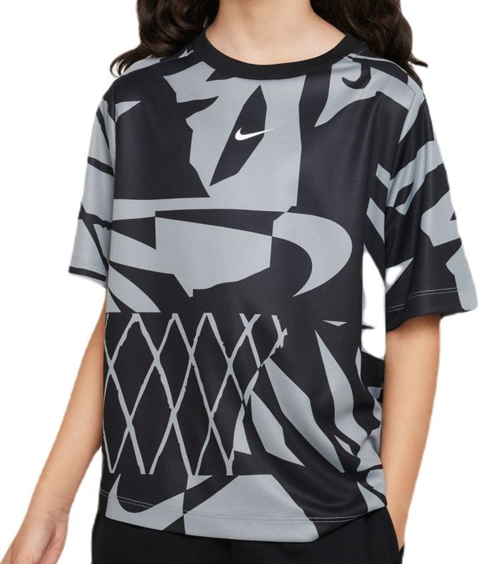 Футболка для мальчика теннисная Nike Dri-Fit Multi+ T-Shirt - cool grey/white