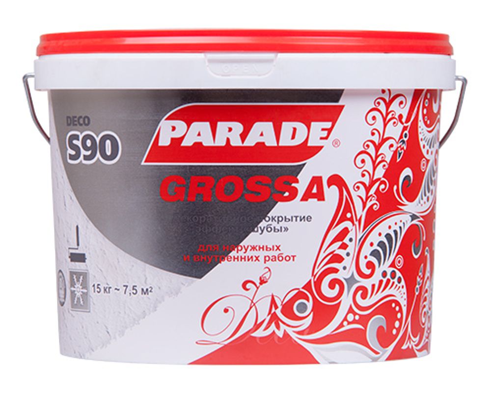 Декор.штукатурка с эф.''под шубу'' PARADE S 90  белый 15кг * АКЦИЯ Цена снижена  ВЫВЕДЕНА