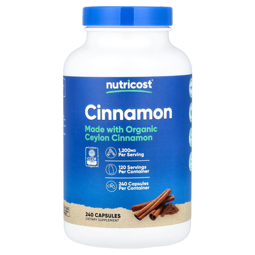 Nutricost, корица, 240 капсул (600 мг в 1 капсуле)