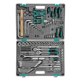 Набор инструментов, 1/2",3/8", 1/4", CrV, пластиковый кейс 142 предмета Stels — фото 3