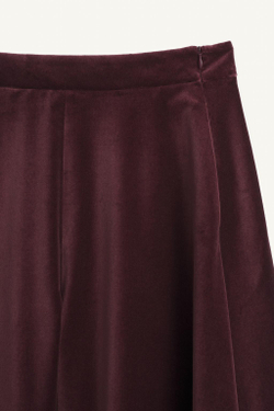 ZARA БАРХАТНЫЕ ШИРОКИЕ ШОРТЫ — LIMITED EDITION, БУРГУНДИ