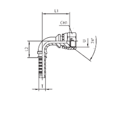Фитинг DN 20 JIC (Г) 1.1/16 (90)