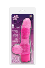 Розовый водонепроницаемый вибратор JELLY JOY ELASTIC ENIGMA MULTISPEED VIBE - 15 см. (Цвет: розовый)