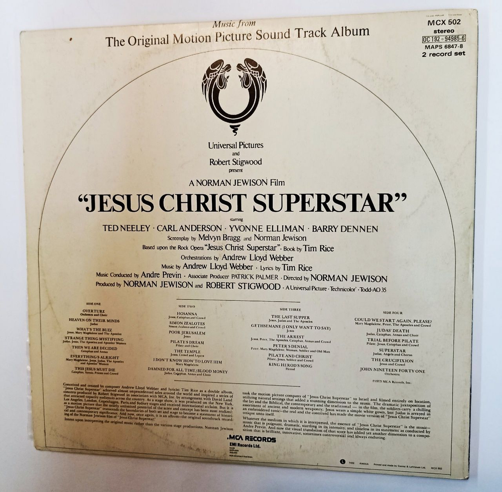 Винтажная виниловая пластинка LP Jesus Christ Superstar (Motion Picture Sound Track Album) (UK 1974)