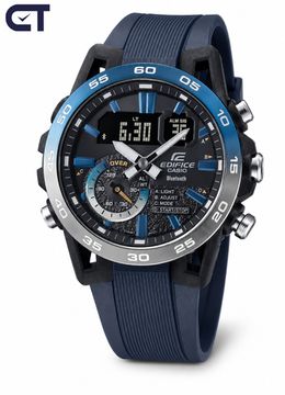 CASIO ECB-40NP-1ADF мужские часы — EDIFICE Nighttime Drive с сине-серебристым безелем