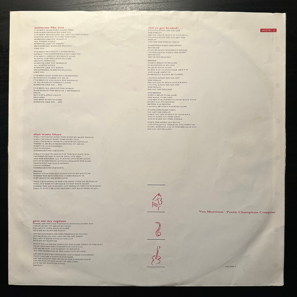 Van Morrison - Poetic Champions Compose (Голландия 1987г.)
