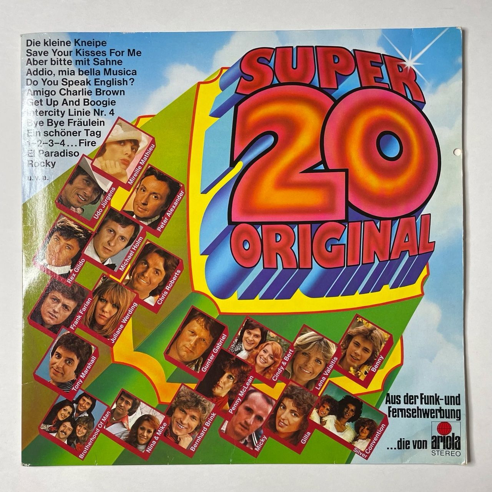 Винтажная виниловая пластинка LP Сборник Эстрады Super 20 Original (Germany 1976)