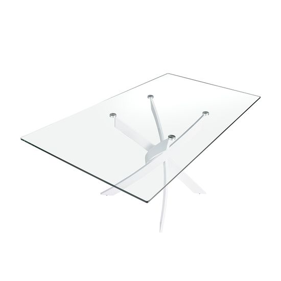 Прямоугольный обеденный стол 1138/F2133-BLANCO 150x95 стеклянный с белыми ножками