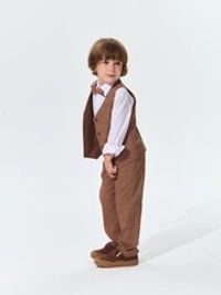 Брюки из костюмной ткани "Клетка беж"