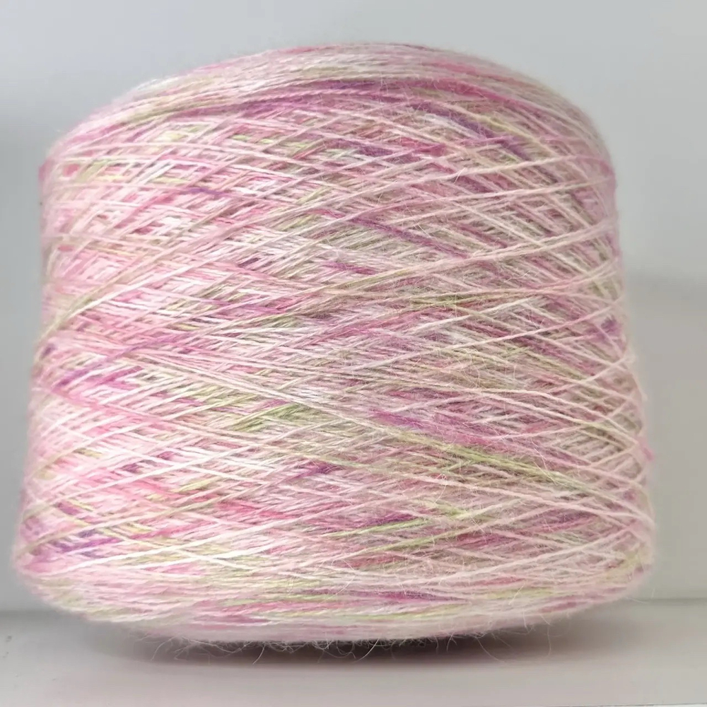 BRIGHT YARN; 70% ангора, 30% п/а; 600м/100гр; col. R094053BL, цвет секций: розовый, салатовый, коралл, фуксия; S721 MP