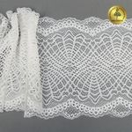 Кружево бельевое эластичное 190 мм / 3 метра, 6389, цв.004 белый, Kruzhevo