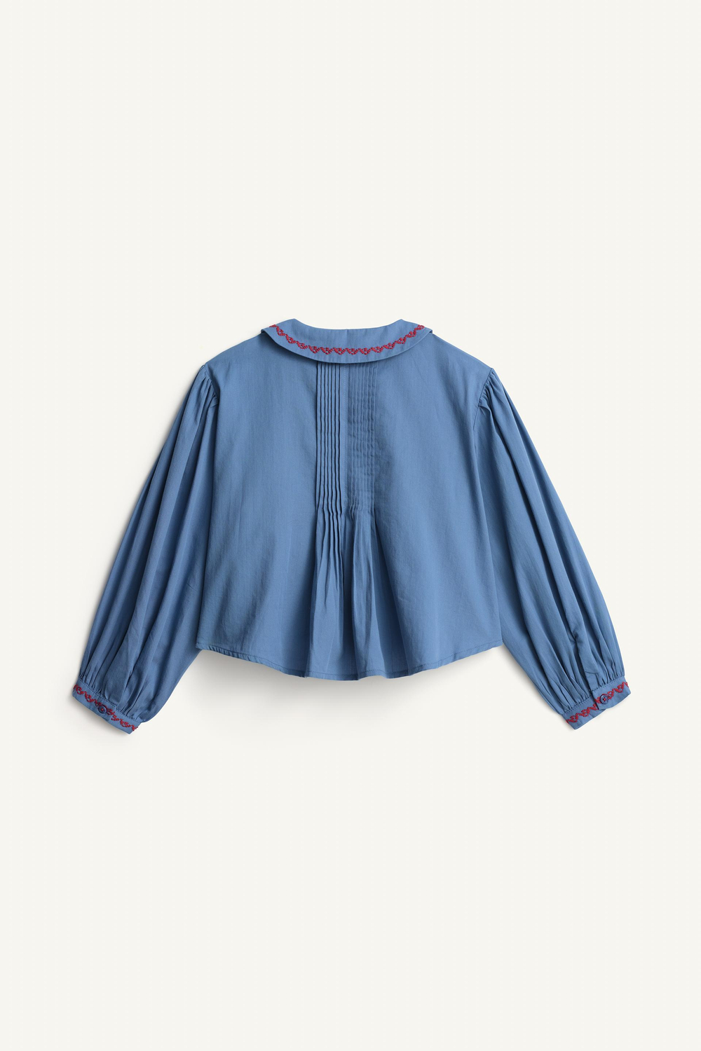 ZARA БЛУЗА С ВЫШИВКОЙ - LIMITED EDITION, МОРСКОЙ СИНИЙ