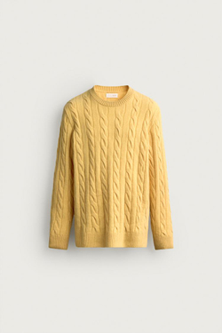 ZARA СВИТЕР КЛАССИЧЕСКОГО КРОЯ, ЖЕЛТЫЙ