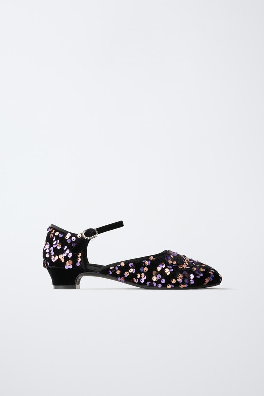 ZARA ТУФЛИ НА КАБЛУКЕ С БАНТОМ, КРАСНЫЙ, ФИОЛЕТОВЫЙ
