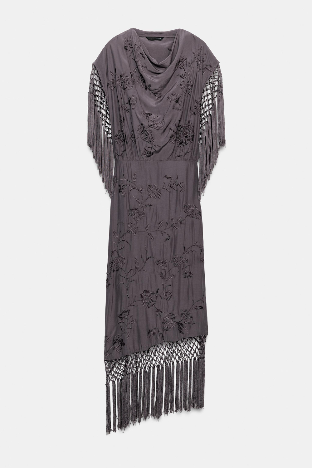 ПЛАТЬЕ С ВЫШИВКОЙ И БАХРОМОЙ — ZW COLLECTION — ZARA