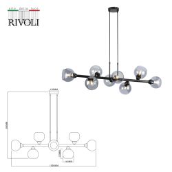 Люстра Rivoli Irmhild 3172-208 8 * Е27 60 Вт модерн | Модерн