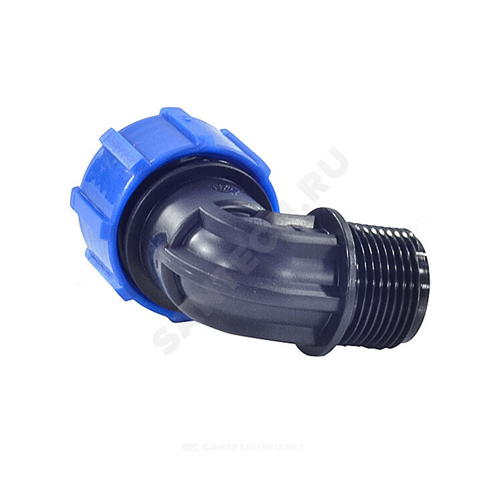 Отвод компрессионный ПЭ Дн 25х3/4"х90гр ВР Ру16 RTP (РосТурПласт) 11542