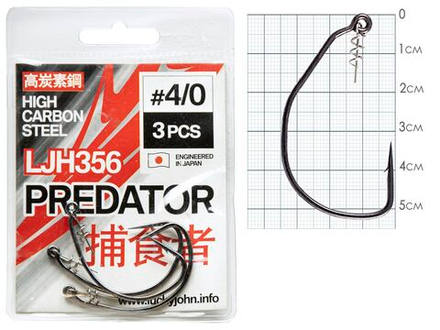 Крючки офсетные Lucky John PREDATOR LJH356 №4/0, 3 шт.