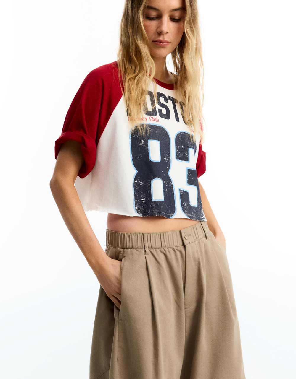 Женские брюки barrel с защипами - BERSHKA