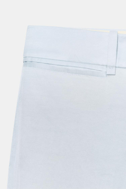 ZARA БРЮКИ КЛЕШ ИЗ СМЕСОВОГО ЛЬНА — ZW COLLECTION, ГОЛУБОЙ