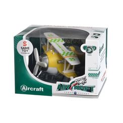 Самолет металический инерционный Same Toy Aircraft желтый со светом и музыкой SY8015Ut-1