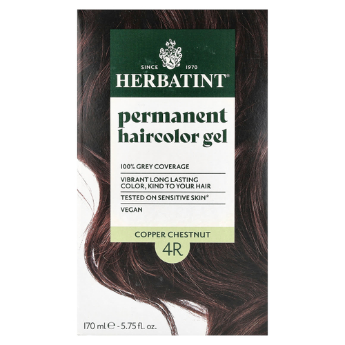 Herbatint, Перманентная краска-гель для волос, 4R, медный каштан, 4,56 жидкой унции (135 мл)
