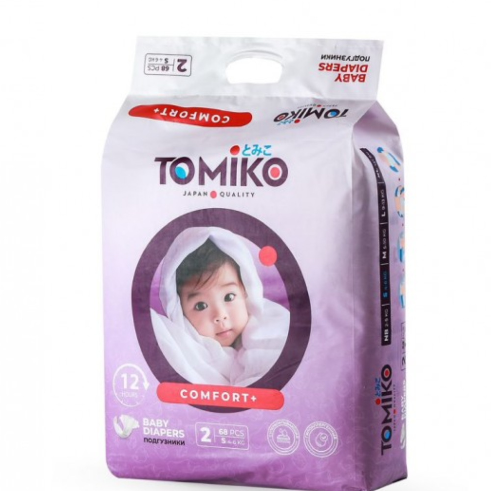 Подгузники TOMIKO Comfort+ M 58 шт