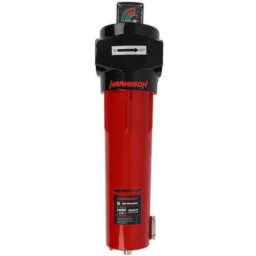 HRS-MFB14000IF Фильтр магистральный 1 мкм с дифференциальным манометром, 14000 л/мин, 12 бар, G 2 1/2", остаточное содержание масла: 0,6 мг/м3