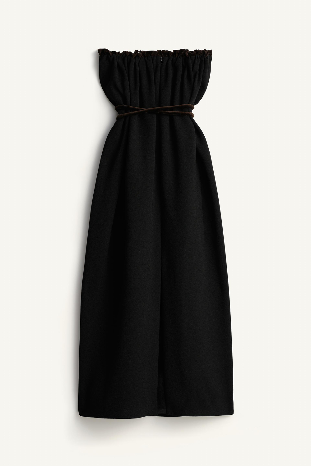 ZARA ПЛАТЬЕ МИДИ С ПОЯСОМ - LIMITED EDITION, ЧЕРНЫЙ