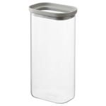 Банка для хранения прямоугольная Vacuum Glass, 1,75 л | светло-серая
