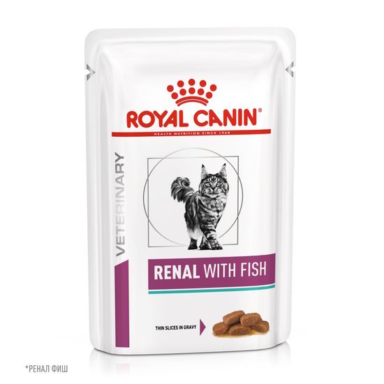 Royal Canin Renal диета для кошек при почечной недостаточности, влажный корм со вкусом рыбы