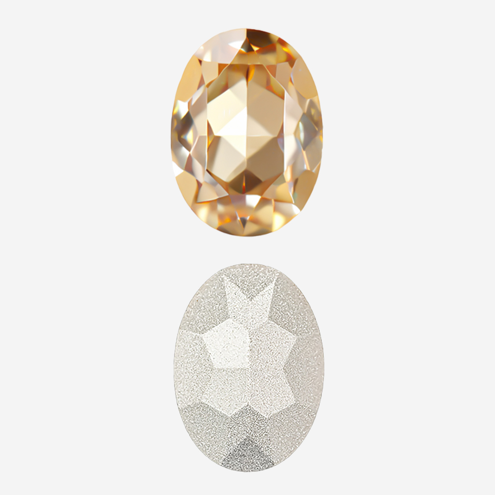Кристалл Овал (Oval Fancy Stone), оттенок "Светло-золотистый Кристалл"/"Light Golden Crystal", 18*13мм