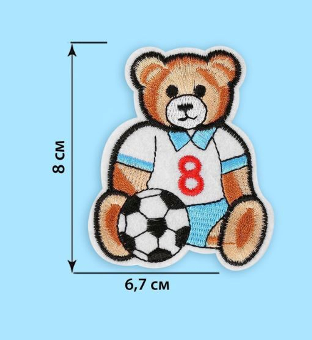 апликация мишка футболист 8*6,7см №503