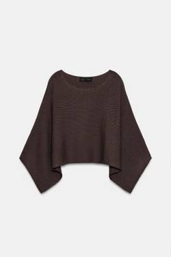 ZARA УКОРОЧЕННЫЙ СВИТЕР-НАКИДКА, КОРИЧНЕВЫЙ