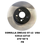 Тормозной диск 43512-12710 на Toyota COROLLA ZRE140 2006-2013 (USA) передний — купить в Алматы | ADAL AUTO