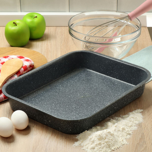 Форма для выпечки сталь, 27х37х5 см, антиприг, прямоуг, Daniks, Гранит, K-432-LSC