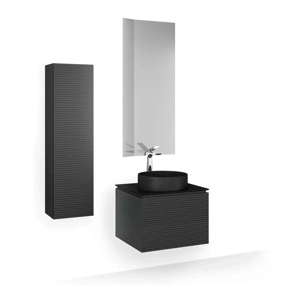 Тумба с раковиной Jorno Stone 60 см Stn.01.60/P/A/JR антрацит