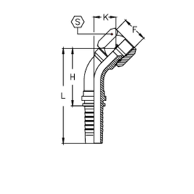Фитинг DN 08 JIC (Г) 1/2 (45)