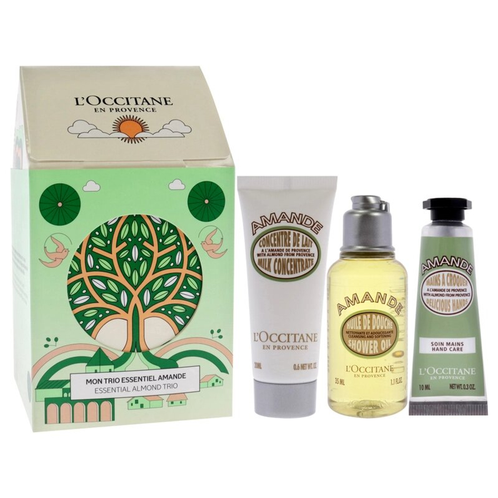 L'Occitane en Provence Набор Almond (масло для душа 35 мл, молочко для тела 20 мл, крем для рук 10 мл) 65 мл (из Финляндии)